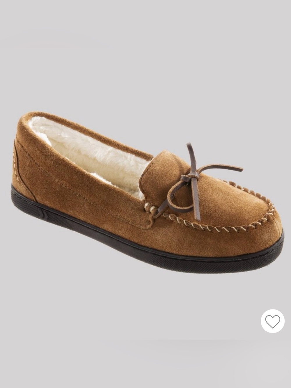 Isotoner Women's Genuine Suede Moccasin Buckskin Slippers Size 6.5 / 7